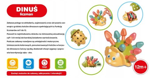 Dinuś Liczman Zabawka edukacyjna Układanka Montesorri 12m+ Askato