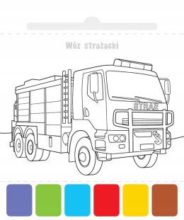 Farbki i pędzelek Malowanka Użyj wody, zbudź kolory! Pojazdy Aksjomat