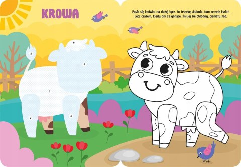 Koloruję i naklejam Zwierzątka na wsi Duże naklejki od 3 lat Aksjomat