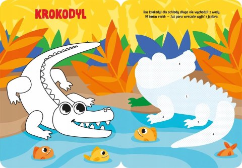 Koloruję i naklejam Zwierzątka w dżungli Duże naklejki od 3 lat Aksjomat