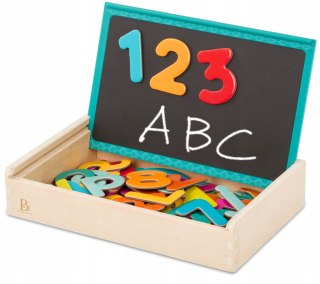 Magnetyczne Literki i Cyferki w drewnianej skrzyneczce B.Toys BX2349Z