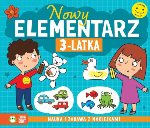Nowy elementarz 3-latka Zabawa z Naklejkami 3+ Zielona Sowa