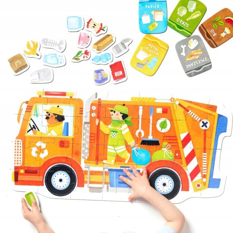 Puzzle CzuCzu Moto Puzzle 26 elementów Śmieciarka Czu czu 2+ 3+