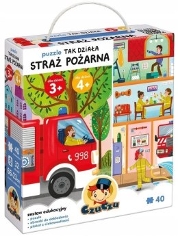 Puzzle Tak działa Straż pożarna 40 elementów Czu czu 3+ 4+