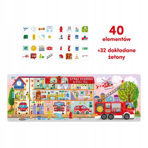 Puzzle Tak działa Straż pożarna 40 elementów Czu czu 3+ 4+