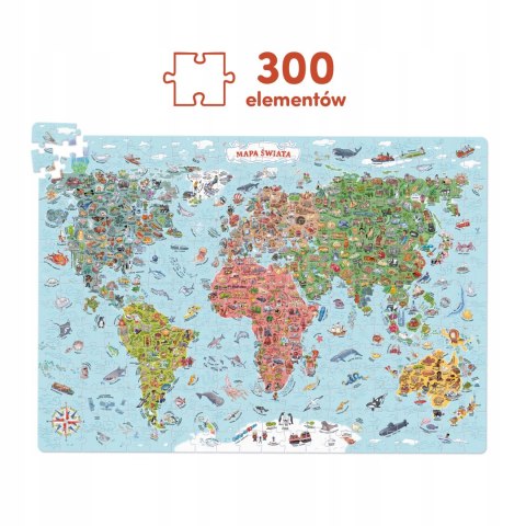 Puzzle odkrywcy 300 elementów Mapa świata Czu czu
