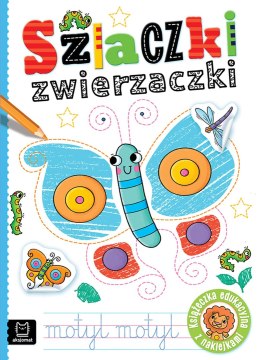 Szlaczki zwierzaczki Edukacyjna książeczka z naklejkami Aksjomat
