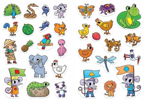 Szlaczki zwierzaczki Edukacyjna książeczka z naklejkami Aksjomat