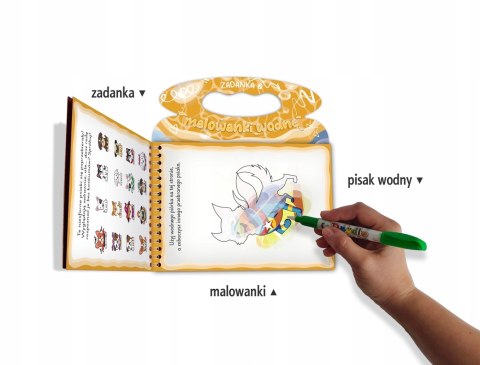 Zadanka i malowanki wodne z pisakiem wodnym Pieski Skrzat