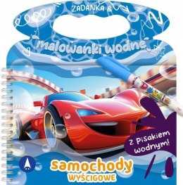 Zadanka i malowanki wodne z pisakiem wodnym Samochody wyścigowe Skrzat