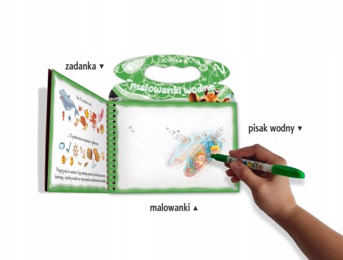 Zadanka i malowanki wodne z pisakiem wodnym Zwierzaki Skrzat
