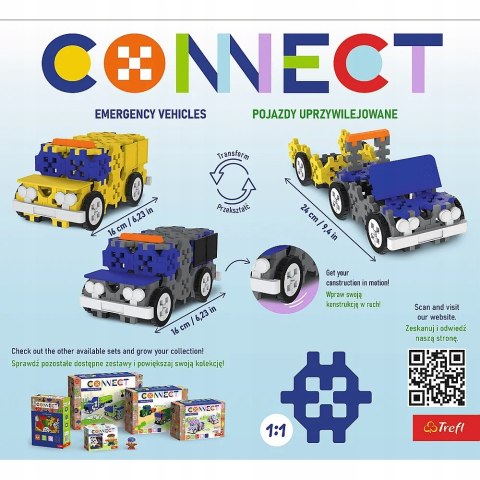 Zestaw klocków Trefl Connect - 3w1 Pojazdy Uprzywilejowane 61974