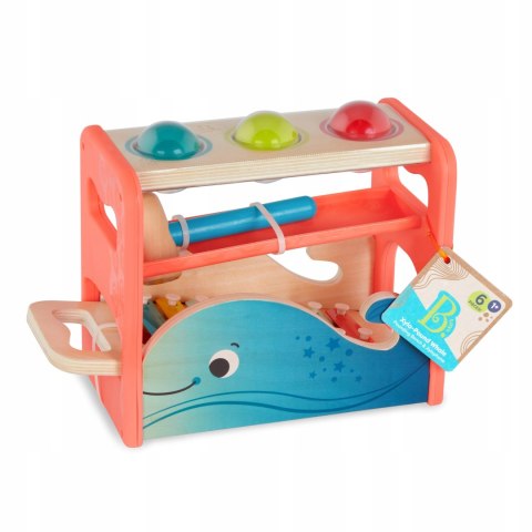 B.Toys Wieloryb Cymbalista Drewniany kulodrom z młotkiem 2w1 BX2057Z