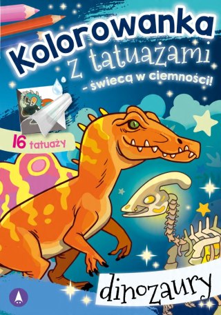 Kolorowanka z tatuażami świecą w ciemności! Dinozaury Skrzat