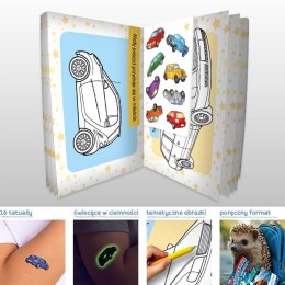 Kolorowanka z tatuażami świecą w ciemności! Samochody osobowe Skrzat