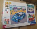 OUTLET Puzzle 3x48 elementów Pojazdy Auta Ratownicze 25318 Clementoni 3w1
