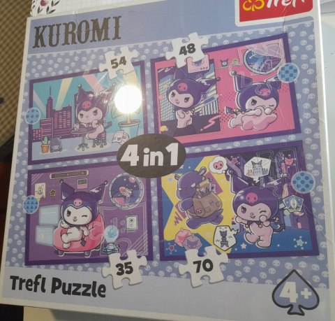 OUTLET Puzzle 4w1 Dzień Kuromi Hello Kitty 34676 Trefl 4+