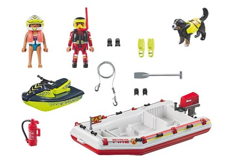 Playmobil 71464 Łódź straży pożarnej ze skuterem wodnym