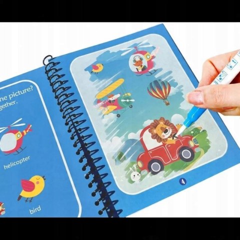 Pojazdy Samochody Magiczna Kolorowanka Wielokrotnego Użytku z Pisakiem