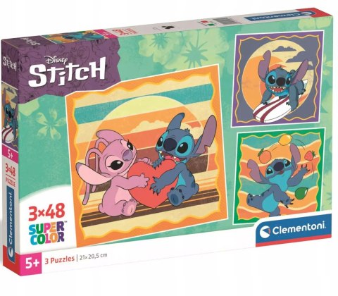 Puzzle 3x48 elementów Stitch Disney 25062 Clementoni 3w1
