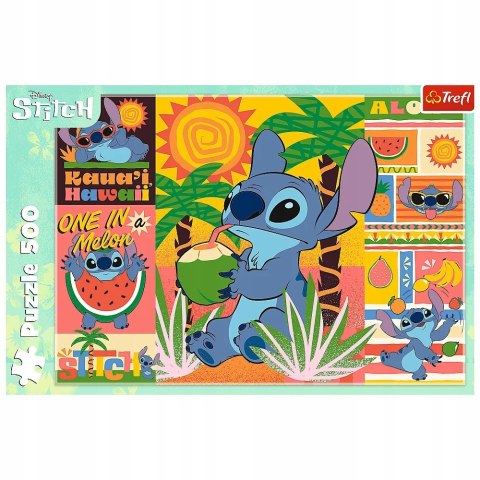 Puzzle 500 elementów Stitch Wakacje ze Stichem 37483 Trefl Premium Quality
