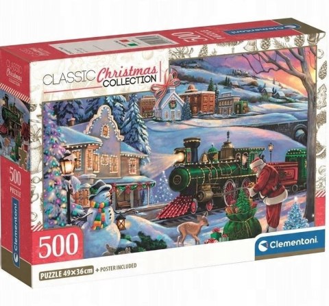 Puzzle 500 elementów Świąteczny Pociąg Clementoni 35566 Kolekcja świąteczna