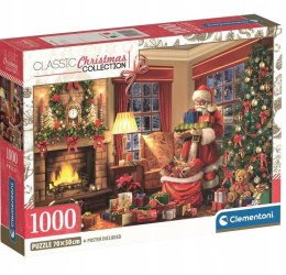 Puzzle Świąteczne 1000 elementów 39924 Clementoni Święty Mikołaj
