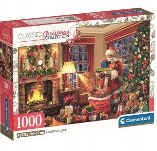 Puzzle Świąteczne 1000 elementów 39924 Clementoni Święty Mikołaj