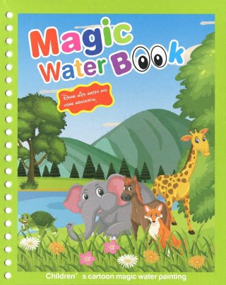 Zwierzęta Magiczna Kolorowanka Wielokrotnego Użytku z Pisakiem Wodnym