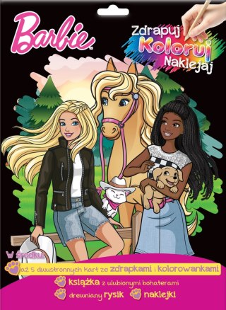Barbie Zdrapuj, koloruj, naklejaj Media Service Zdrapywanka dla dzieci