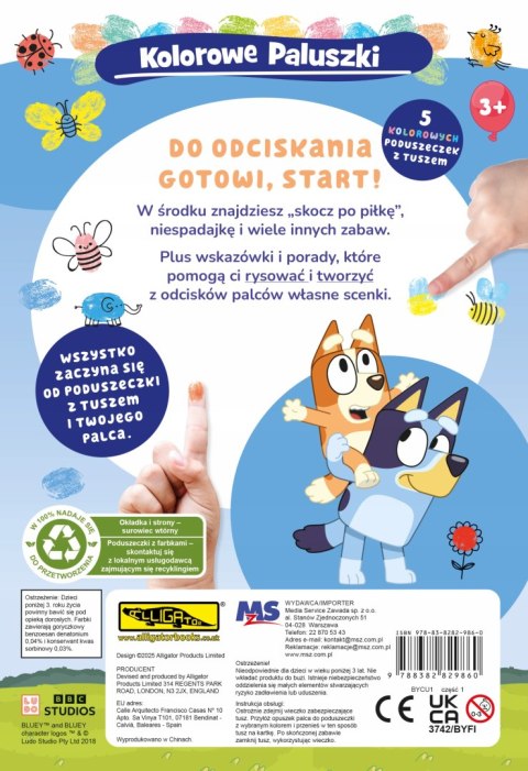 Bluey Kolorowe paluszki Paluszkowe malowanki Maluj rączkami