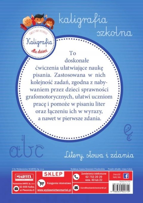Ćwiczymy pisanie Kaligrafia dla dzieci Martel