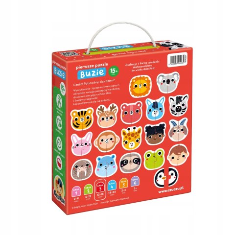 CzuCzu Pierwsze puzzle Buzie dla dzieci 15 mies+ 18 układanek