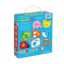 CzuCzu Pierwsze puzzle Maluszki dla dzieci 1+ 8 układanek z dziurką