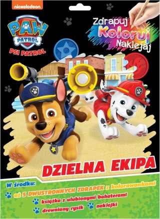 Dzielna ekipa Psi Patrol Zdrapuj, koloruj, naklejaj Zdrapywanka Media