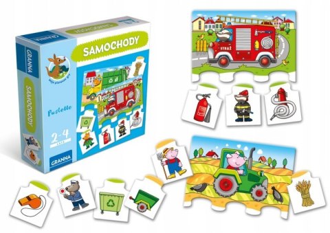 Gra Puzlotto Puzzle Samochody Granna Układanka 2-4 lata