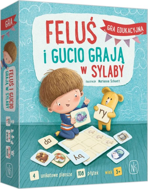 Gra planszowa Feluś i Gucio grają w sylaby Nasza Księgarnia