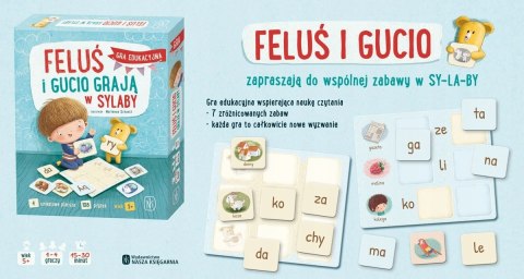 Gra planszowa Feluś i Gucio grają w sylaby Nasza Księgarnia