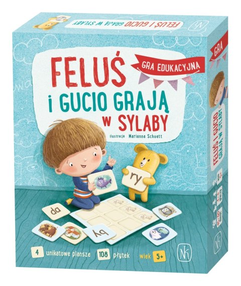 Gra planszowa Feluś i Gucio grają w sylaby Nasza Księgarnia
