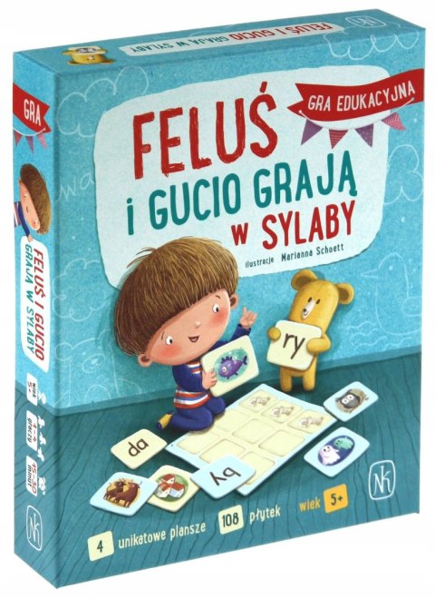 Gra planszowa Feluś i Gucio grają w sylaby Nasza Księgarnia