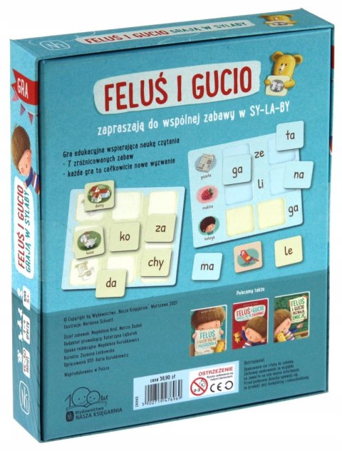 Gra planszowa Feluś i Gucio grają w sylaby Nasza Księgarnia