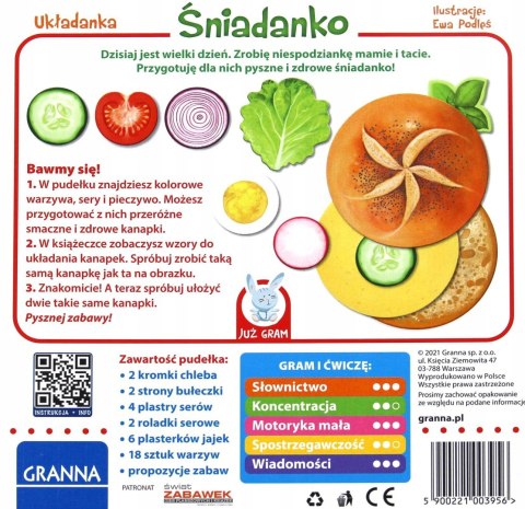 Gra planszowa Juz gram: Śniadanko Układanka Granna