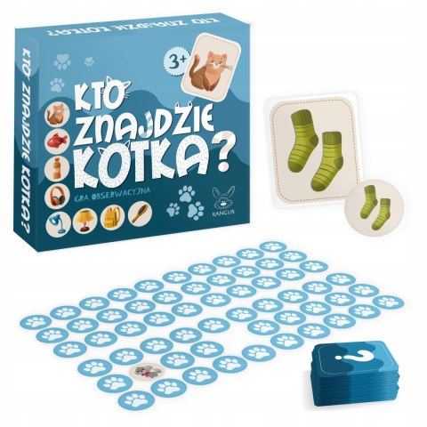 Gra planszowa Kto znajdzie kotka? Gra obserwacyjna 3+ Kangur