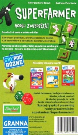 Gra podróżna planszowa Super Farmer Granna