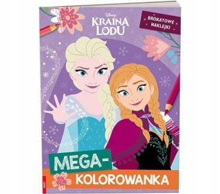 Kraina Lodu Megakolorowanka. Brokatowe naklejki Ameet