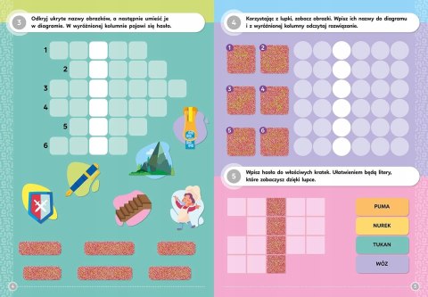 Krzyżówki ortograficzne z magiczną lupką od 7 lat Aksjomat