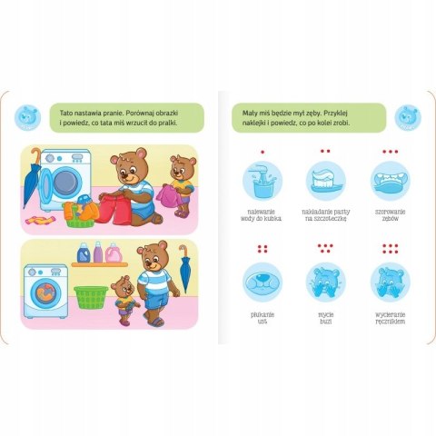 Mały Miś Dba o Higienę Książeczka z Naklejkami 2+ Aksjomat