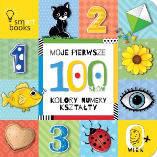 Moje pierwsze 100 słów Kolory, numery, kształty. 0+ Pierwsza Książeczka