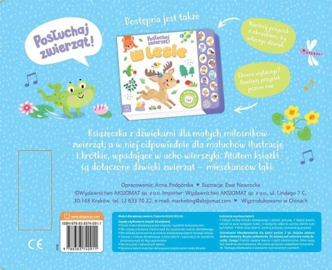Na łące Posłuchaj zwierząt Książeczka z dźwiękami Aksjomat