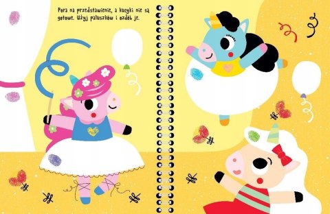 Paluszkowe malowanki Jednorożce Aksjomat Maluj rączkami Malowanka